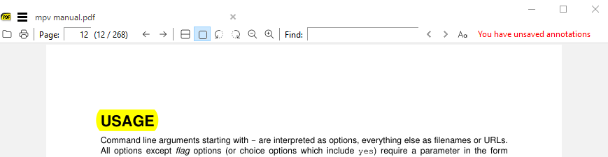 未保存的注释更改